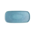 image of Steelite 7186TM521 Rectangular Serving Tray, 14.5" x 7.0" x 1.0" Melamine, Blue Lagoon - 6/Case