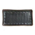 image of Steelite 7199TM011 - Greystone Melamine Plate 11.125" x 5.875" x 0.875", 10-11" Size - 1 Dozen