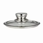 image of Steelite 7347MW119 - Stainless Steel Round Lid With Handle, 6.875" x 2.25" (5-7"), Metal - 1 Dozen