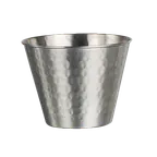 image of Steelite 7600CV018 Hammered Fry Cup, 12 Oz (4.0" x 2.875"), Stainless Steel, Metal Finish - 1 Dozen