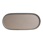 image of Steelite 7810JB016 - Oval Melamine Plate, 11.375" x 5.0" x 0.875", Tan Sandstone Finish - 24/Case