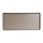 image of Steelite 7810JB024 - Rectangle Plate 12.875" x 5.875" x 0.75" Tan Melamine Dishwasher Safe - 24/Case