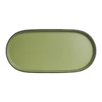 image of Steelite 7820JB015 Oval Melamine Plate, 10.25"×5"×0.75", Green Baja Cactus, Dishwasher Safe - 24/Case