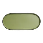 image of Steelite 7820JB016 Oval Melamine Plate, 11.375" x 5" x 0.875", Greens, Dishwasher Safe - 24/Case