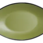 image of Steelite 7820JB021 Oval Melamine Plate, 9.75" x 5.875" x 1.0", Greens, Dishwasher Safe - 24/Case