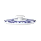 image of Steelite 82124AND0341 - Oval Sugar Lid, 4.125" x 2.875" x 1.0", China, Sultans Garden Blue - 1 Dozen