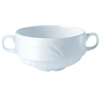 image of Steelite 9300C511 - Soup Cup, 10 oz (6" x 4.25" x 2.25"), Alvo Vitrified China, 530°F Safe - 36/Case
