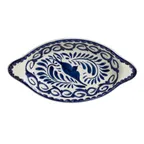 image of Steelite A120P152 - Oval Rarebit, 12 oz, 10.0" x 5.0" Vitrified China, Blue Anfora Puebla - 1 Dozen