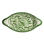image of Steelite A124P152 - Oval Rarebit, 10" Diameter, 12 oz, Vitrified China, Puebla Palm Anfora - 1 Dozen