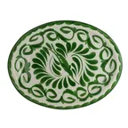 image of Steelite A124P245 - Oval Rim Platter, 13.625" x 10.75" Vitrified China, Palm Anfora, - 1 Dozen
