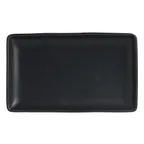 image of Steelite A901P184 Rectangular China Platter, 10" x 6", Fully Vitrified Matte Black Finish - 1 Dozen