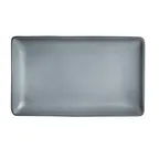 image of Steelite A941P184 - Rectangular China Platter, Anfora Design, 10" x 6", Denali Matte Gray - 1 Dozen