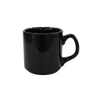 image of Steelite DCI118BK - Black Ceramic Mug, 12‑13 Oz, 3‑3/8" Dia x 3‑1/2" H, Oven Safe - 1 Dozen