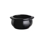 image of Steelite DCI12ABK - Black Ceramic Bowl, 7 oz, 4" Dia (4-1/2" Handle) x 2" H, Oven Safe - 1 Dozen