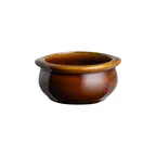image of Steelite DCI12BLBD - Onion Soup Crock, 10‑12 oz, 4¼"×2" H (5" Handle), Ceramic Laredo Drip - 1 Dozen