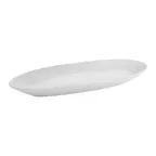 image of Steelite DCI910UW - Ceramic Oval Plate 16"×5-1/2"×1-5/8", Flared, Oven/MW Safe, Lead‑Free - 1 Dozen