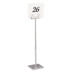image of Steelite DW04181MSS Number Stand, 4.0" W x 4.0" D x 18.0" H, Steel Base, Card Holder - 2/Case