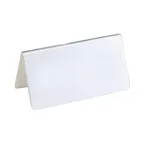 image of Steelite DWIDTENTXSS - Tent Card, 3.75"W x 2.125"H, 18/10 Stainless Metal, DW Haber Sign - 2/Case