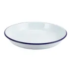 image of Steelite GW45624 - 9.5" Rice Pasta Plate, Coated Steel, Blue Rim, Dishwasher Safe - 1 Dozen