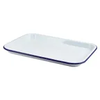 image of Steelite GW942933WH - Serving Tray, 13.25" x 9.25" x 0.875", Steel Blue Rim Dishwasher Safe - 6/Case