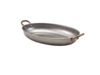 image of Steelite GWSSD24V - Oval Stainless Steel Bowl, 1.25 Qt (11.375" x 7" x 2"), Vintage Look - 6/Case