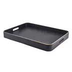 image of Steelite GWWVTB5540BK Butler's Tray, 21.625" x 15.75" Rectangular Wood Veneer Black Tray - 4/Case