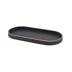 image of Steelite GWWVTV35BK Oval Wood Veneer Tray, Black, 13.75" x 6.375", Wood, - 6/Case