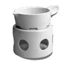 image of Steelite HL11440AWHA - 3 Oz White Hall China Gravy Boat, 3-3/4" Diameter, Round Handle - 1 Dozen