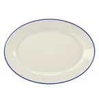 image of Steelite HL15463929 Rolled Edge Oval Platter, 10.5" x 7.25", Blue Line China, - 1 Dozen