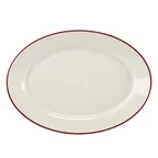 image of Steelite HL15463931 - Rolled Edge Oval Platter, 10.5" x 7.25" Maroon China, Oval Shape, 1 Dozen