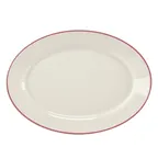 image of Steelite HL15563928 Rolled Edge Oval Platter, 11.75" x 8" Rose Line, China - 1 Dozen