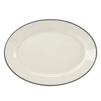 image of Steelite HL15763927 Rolled Edge Oval China Platter, 13.375" x 9.25" x 1.5", Slate, RE & NR - 1 Dozen