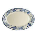 image of Steelite HL15841008 Oval China Platter, 15.63" x 11.38", White/Ivory/Blue Mex, Rolled Edge - 1 Dozen