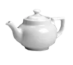 image of Steelite HL220AWHA - 16 oz White China Teapot, 7-3/8" x 5-1/4" x 4-1/4", Lid Included - 1 Dozen