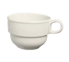 image of Steelite HL3147000 - 7-1/2 oz China Cup, 3-1/2" x 2-3/8" Stackable, Gothic Blanc, 5-7 oz - 1 Dozen