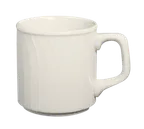 image of Steelite HL3327000 - 8 oz China Mug, Homer Pattern, Gothic Blanc Finish, Stackable, 1 Dozen