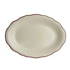 image of Steelite HL5230866 - Oval China Platter, Maroon, 7.75" x 5.625", Dishwasher/Oven Safe 500°F, 36/Case