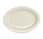 image of Steelite HL52500 Oval China Platter 10" x 7.75" Scalloped Edge Dishwasher/Oven Safe 500°F - 24/Case