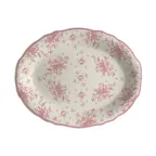 image of Steelite HL52563888 - Oval China Platter, 10" x 7.75", Liliana Rose, Oven Safe 500°F - 24/Case