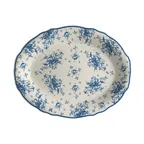 image of Steelite HL52563889 Oval Platter, 10" x 7.75" Liliana Blue China, Oven Safe 500°F - 24/Case