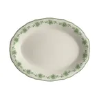 image of Steelite HL52663880 - Oval Platter 11.75" x 8" Green Scalloped, Dishwasher/Oven Safe 500°F - 1 Dozen