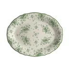image of Steelite HL52663890 - Oval China Platter 11.75" x 8" Liliana Green, Dishwasher Safe 500°F - 1 Dozen