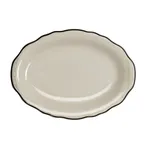 image of Steelite HL526847 - Oval China Platter, 11.75" x 8.0", Black, Dishwasher/Oven Safe 500°F - 1 Dozen