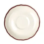 image of Steelite HL5800866 - 5.625" Maroon Round China Saucer, Dishwasher & Oven Safe to 500°F - 36/Case
