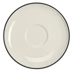 image of Steelite HL9961743 6.5" Round China Saucer, Black Line, RE & NR, Homer Laughlin - 1 Dozen