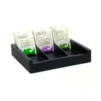 image of Steelite KMK1013ES - 3‑Sec Black Resin Holder, 8‑1/2" L x 9" W x 2‑1/2" H, Packet Organizer - 2/Case