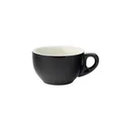 image of Steelite UCT8090 - Black Porcelain Latte Cup, 10 oz (5.25" x 4.0" x 2.5" H), Non-Stackable, 1 Dozen