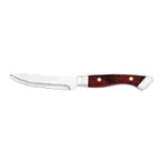 image of Steelite WL670528 - Stamped 4" Stainless Steel Steak Knife, 10.25" Length, Wood Handle - 1 Dozen