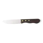 image of Steelite WL830527 - Walco Stamped 10" Steak Knife, 5" Stainless Steel Blade, Wood Handle - 1 Dozen