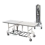 image of Forbes Industries 4941 6-ft. Folding Catering Table, Rectangular Stone Matrix Laminate Top, Brushed Stainless Steel Frame